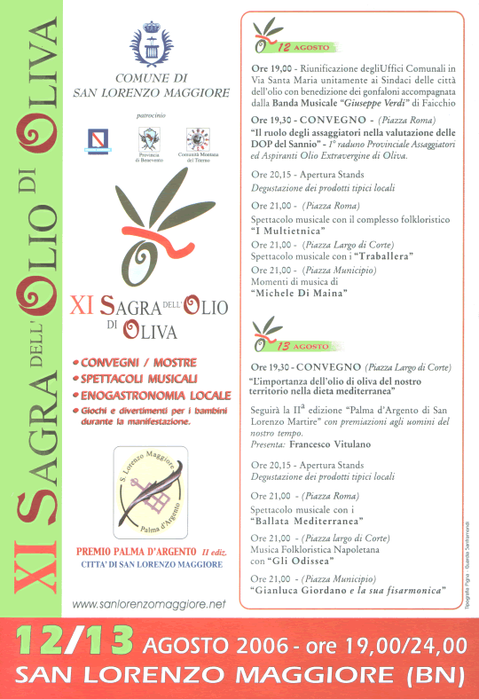 Locandina dell'undicesima edizione della Sagra dell'Olio di Oliva