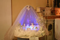 Presepe in tonalità bianche ed azzurre
