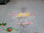 Sacramento disegnato con i fiori